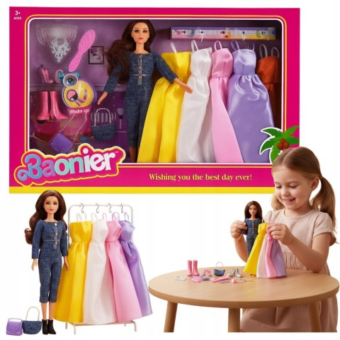 Lalka Zestaw z Akcesoriami Sukienki Torebki Buty Dodatki IDEALNY Prezent