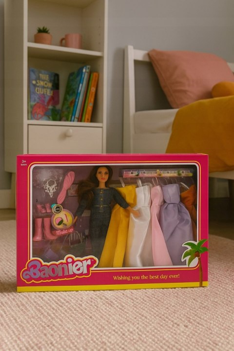 Lalka Zestaw z Akcesoriami Sukienki Torebki Buty Dodatki IDEALNY Prezent