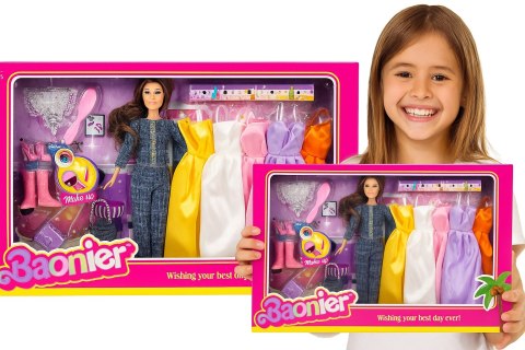 Lalka Zestaw z Akcesoriami Sukienki Torebki Buty Dodatki IDEALNY Prezent