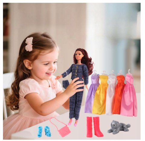 Lalka Zestaw z Akcesoriami Sukienki Torebki Buty Dodatki IDEALNY Prezent