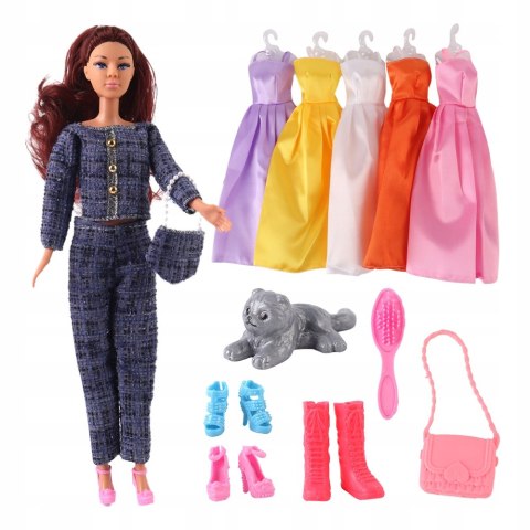 Lalka Zestaw z Akcesoriami Sukienki Torebki Buty Dodatki IDEALNY Prezent