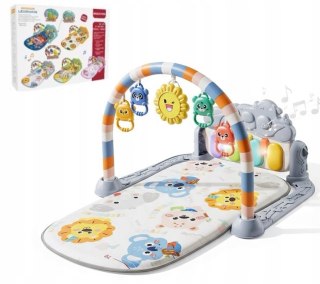 MATA Edukacyjna Interaktywna z Pianinkiem Muzyczna Gryzaki Grzechotki SZARA