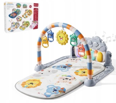 MATA Edukacyjna Interaktywna z Pianinkiem Muzyczna Gryzaki Grzechotki SZARA