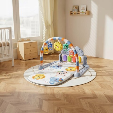 MATA Edukacyjna Interaktywna z Pianinkiem Muzyczna Gryzaki Grzechotki SZARA