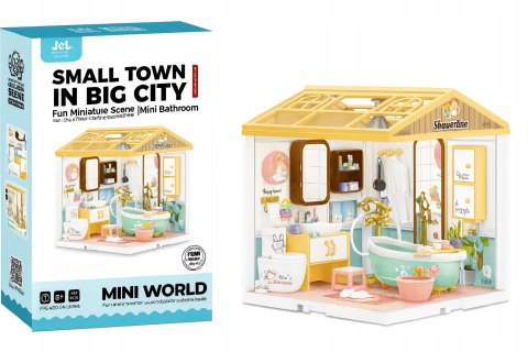 MINIATUROWY Domek dla Lalek 3D Łazienka Światełka DIY do Złożenia 105 el.