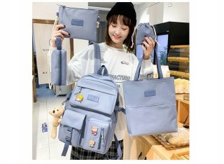 PLECAK SZKOLNY Tornister Młodzieżowy ZESTAW 5w1 Duży Piórnik Torba