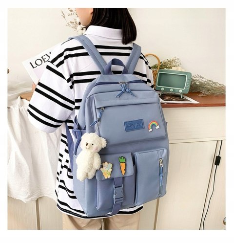 PLECAK SZKOLNY Tornister Młodzieżowy ZESTAW 5w1 Duży Piórnik Torba