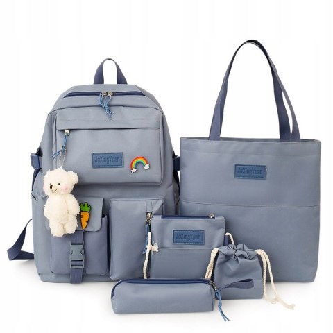 PLECAK SZKOLNY Tornister Młodzieżowy ZESTAW 5w1 Duży Piórnik Torba