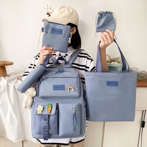 PLECAK SZKOLNY Tornister Młodzieżowy ZESTAW 5w1 Duży Piórnik Torba