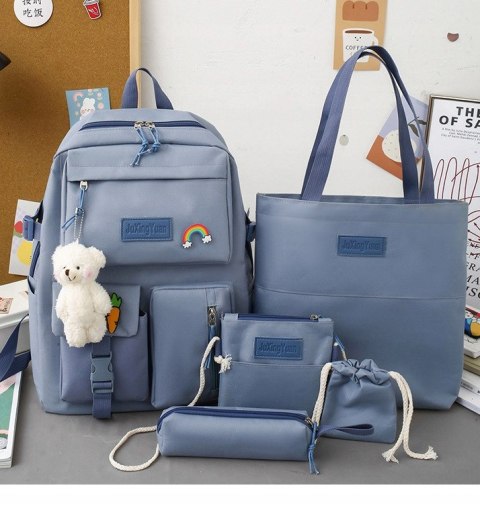 PLECAK SZKOLNY Tornister Młodzieżowy ZESTAW 5w1 Duży Piórnik Torba