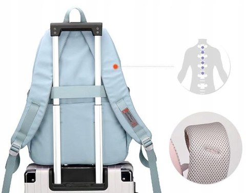 PLECAK Szkolny Młodzieżowy Niebieski Wodoodporny Wielokomorowy 30L Duży