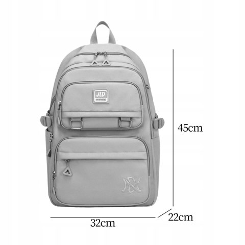 PLECAK Szkolny Młodzieżowy Szary Wodoodporny Wielokomorowy 30L Modny Duży