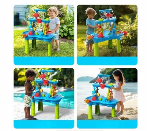Stolik Wodny Piaskownica Do Piasku Wody Wiaderko Dla Dzieci i Krzesełko