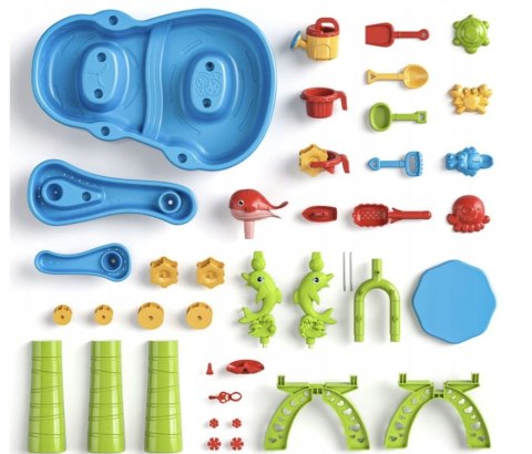 Stolik Wodny Piaskownica Do Piasku Wody Wiaderko Dla Dzieci i Krzesełko