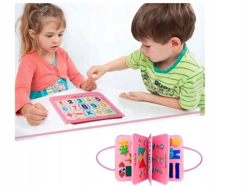 TABLICA Manipulacyjna Sensoryczna MONTESSORI Zegar Walizka Materiałowa 8w1