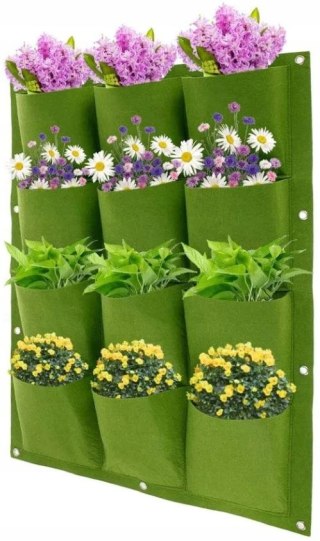 WISZĄCY Ogród DONICZKI NA Kwiaty Zioła Przyprawy 12 KIESZENI Filc 80x60cm