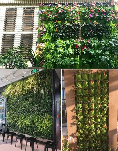 WISZĄCY Ogród DONICZKI NA Kwiaty Zioła Przyprawy 12 KIESZENI Filc 80x60cm