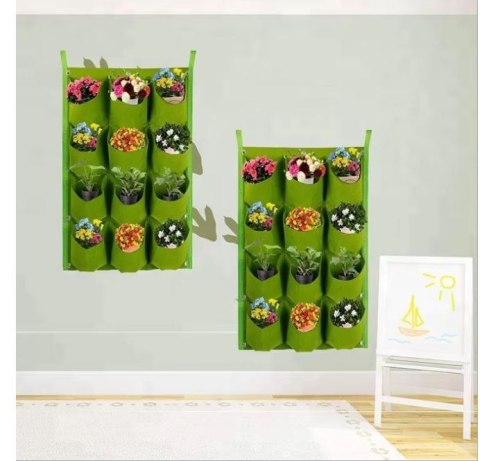 WISZĄCY Ogród DONICZKI NA Kwiaty Zioła Przyprawy 12 KIESZENI Filc 80x60cm