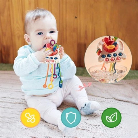 Zabawka Sensoryczna Sznurki Gryzak Montessori Pop Dla Niemowlaka Grzechotka