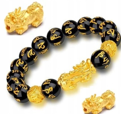Bransoletka FENG SHUI Koraliki Symbol Szczęścia i Bogactwa Na Gumce