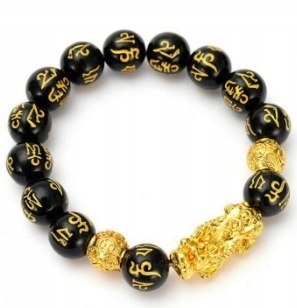Bransoletka FENG SHUI Koraliki Symbol Szczęścia i Bogactwa Na Gumce