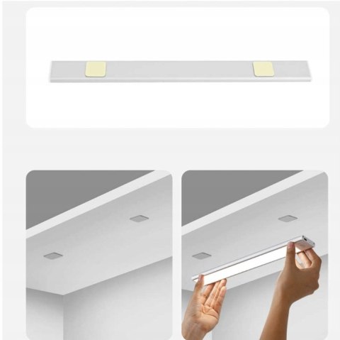 LAMPA LED Z Czujnikiem Ruchu Do Szafy Nocna Akumulator USB Na Magnes 60cm