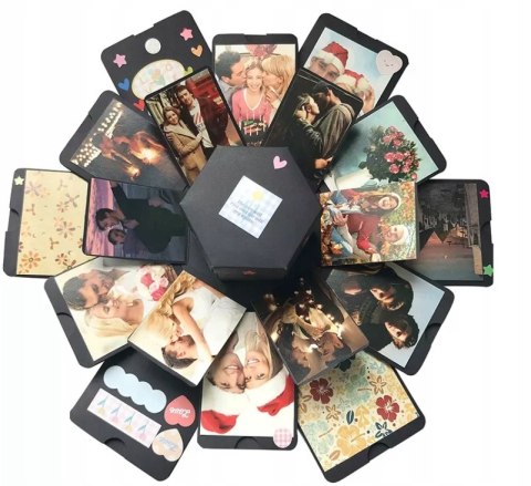 PUDEŁKO Niespodzianka Exploding Box DZIEŃ KOBIET Prezent + Naszyjnik Damski