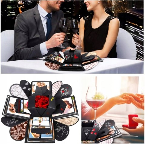 PUDEŁKO Niespodzianka Exploding Box DZIEŃ KOBIET Prezent + Naszyjnik Damski