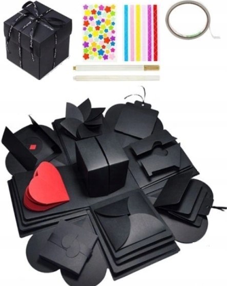 PUDEŁKO Niespodzianka Exploding Box DZIEŃ KOBIET Prezent + Naszyjnik Damski