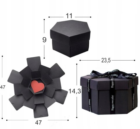PUDEŁKO Niespodzianka Exploding Box DZIEŃ KOBIET Prezent + Naszyjnik Damski
