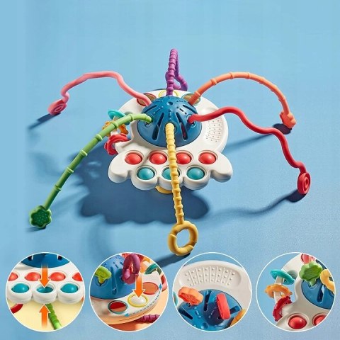 Zabawka Sensoryczna Sznurki Gryzak Montessori Pop Dla Niemowlaka Grzechotka